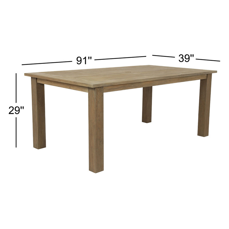Vienna Outdoor Dining Table, 91" L x 39" W