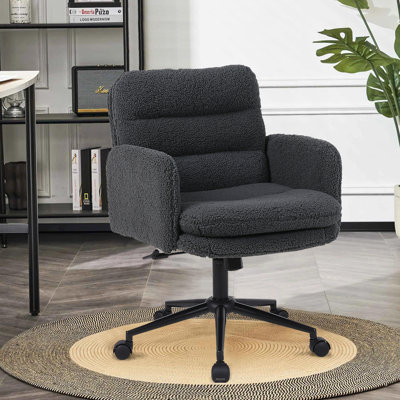Upholstered Office Chair Desk Chair Home Office Task Chair With Armrest