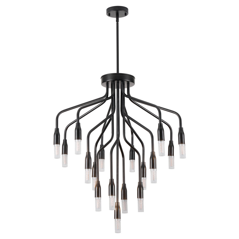 17-light Black Chandeliers, Ceiling Light For Dining Living Room, Matte Black