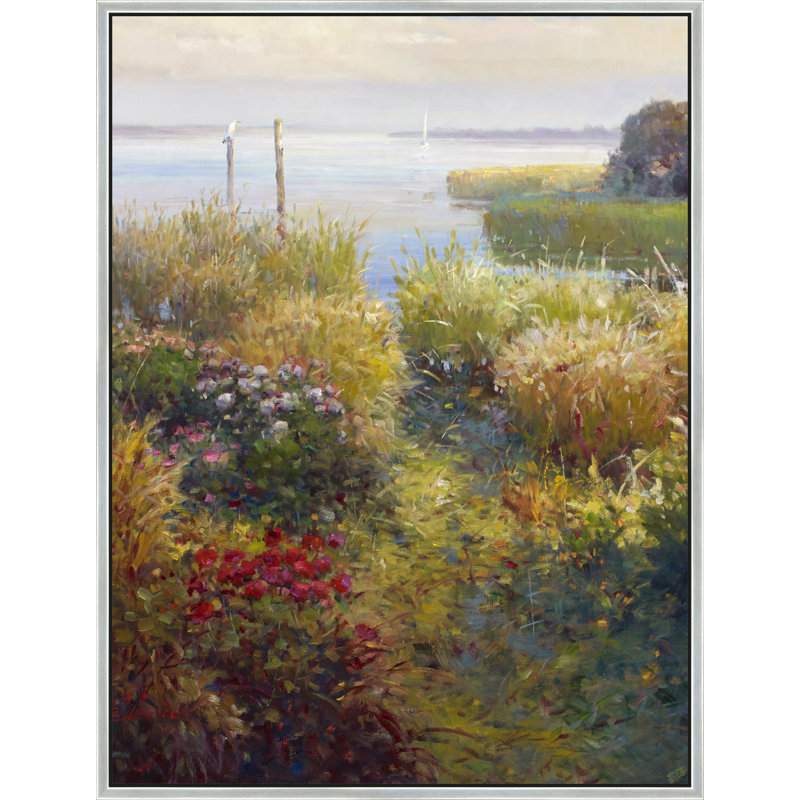 «Whispers At The Water's Edge», Argent argent, H 26 po x l 26 po