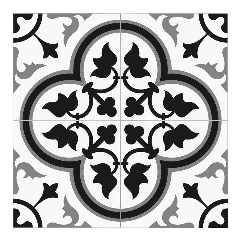Carreau de mosaïque auto-adhésif en pierre 12 po x 12 po, Noir et gris