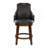 Swivel Counter Height Chairs Set Of 2, Dark Brown Faux Leather Upholstered Wooden Dining Furniture