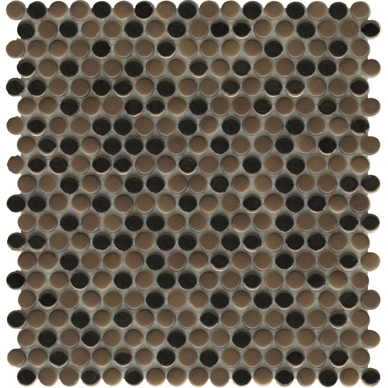 Confetti II White 12 in. x 12 in. Glossy/Matte Glass Wall Tile (10.66 sq. ft./Case), Bronze