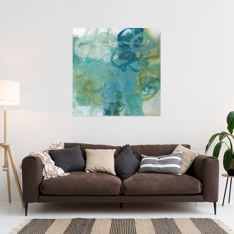 «Abstract On The Breeze», art abstrait contemporain, 36" H x 36" W