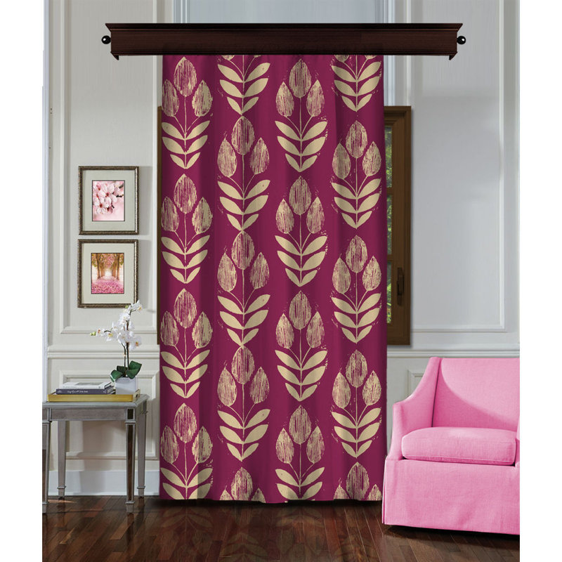 Rideau en polyester Reimer, Rose