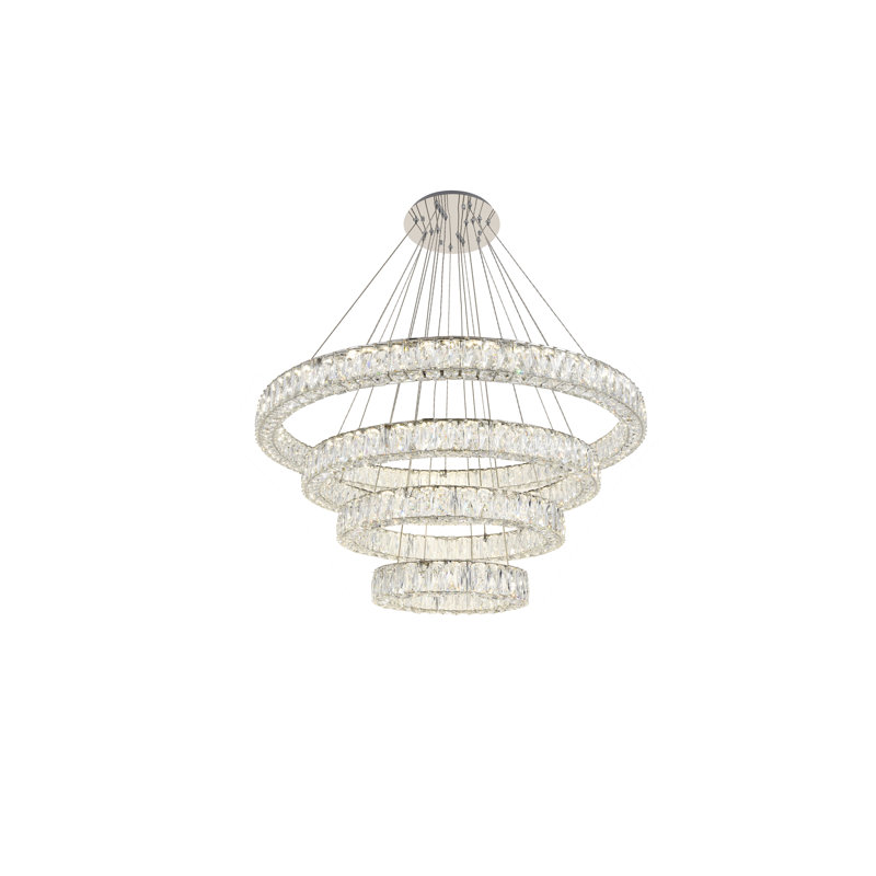 Steveson 4-Light Tiered LED Chandelier , Chrome