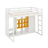 Twin Size Wood Loft Bed With Wardrobe & Shelves & Cabinet,-493047635