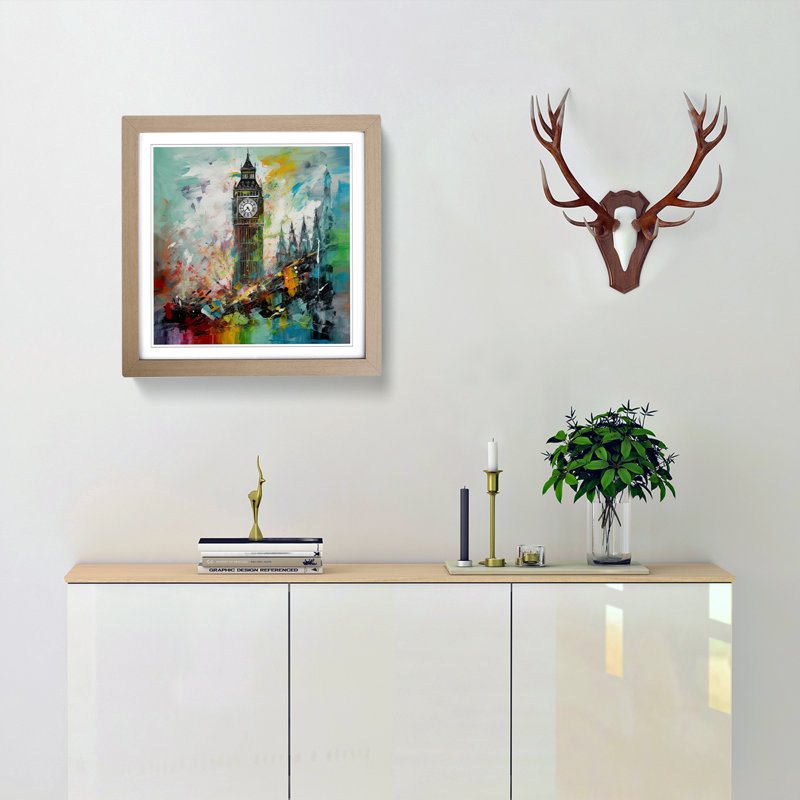 Single Picture Frame Print on Wood, Oak