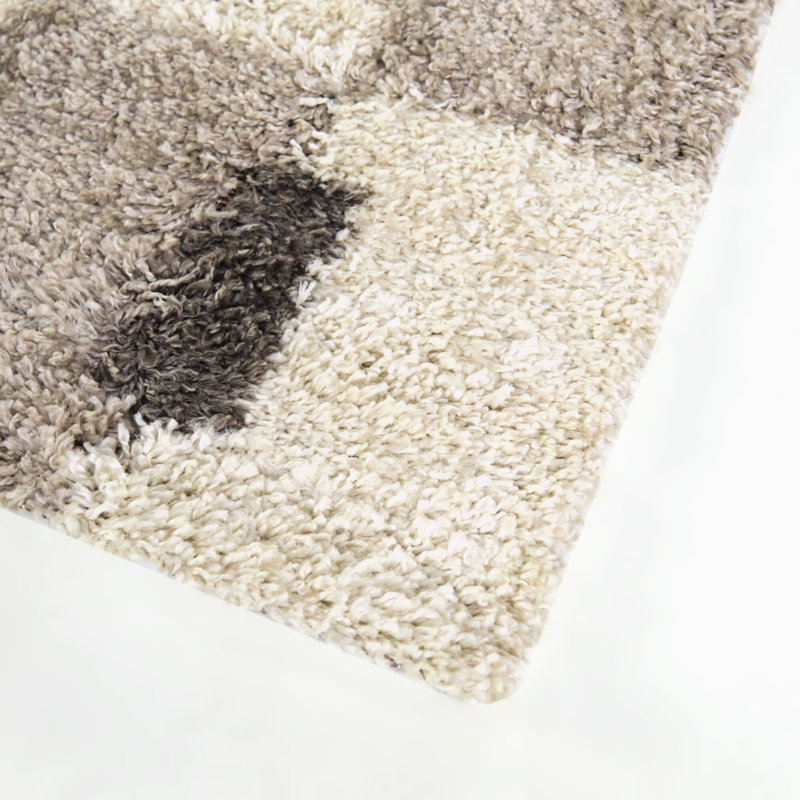 Tapis taupe à poils longs Kelch, Rectangle 7 pi 10 po x 10 pi