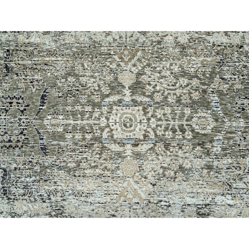 Brytany One-of-a-Kind Rectangle 9' X 12' New Age Wool Area Rug Gray