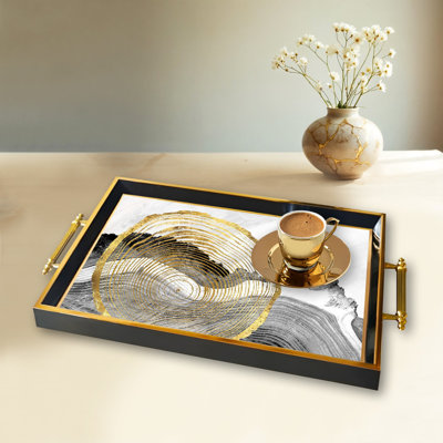 Elegant Glass Tray, 19.7 x 11.4 x 1.4 inches | 100% Durable Glass Construction | Easy to Clean with Damp Cloth | Ideal for Serving, Decorative Display, and Organizing | Stylish Addition to Home Décor