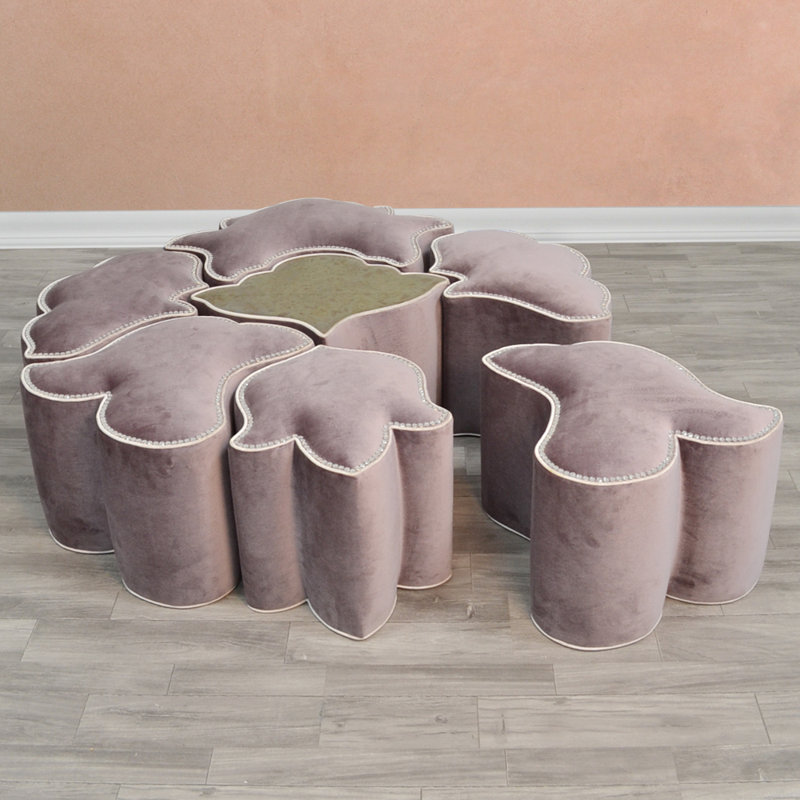 Fabu Novelty Ottoman, Purple Velvet