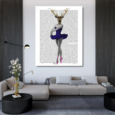 Art sur toile tendue de la galerie Trinx Fab Funky: Ballet Deer in Blue