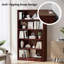 Bibliothèque ajustable de 60 pouces de hauteur à 5 tablettes en bois avec construction robuste et rangement flexible pour la chambre à coucher ou le bureau.