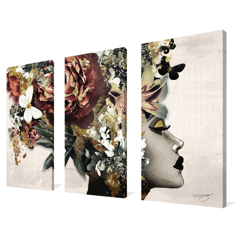 "Afrique Model 2" par Jodi, ensemble de 3 impressions sur toile