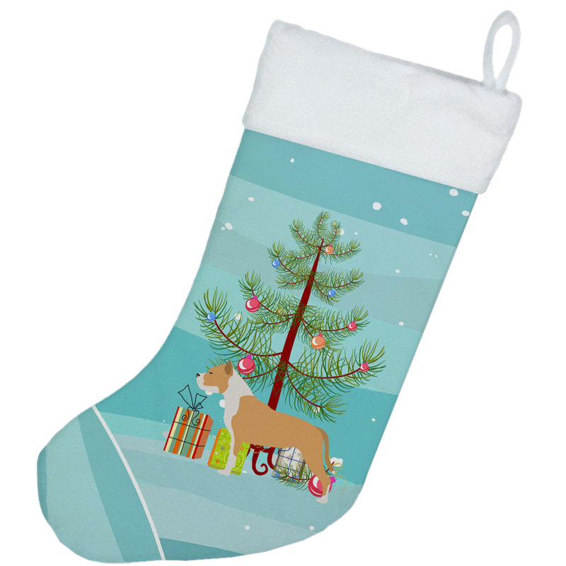 Chaussette de noël joyeux de noël, Staffordshire bull terrier