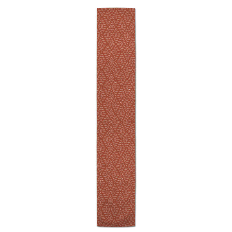 Chemin de table roughhexagon Askerby, Rouille, 72 po x 16 po, Diamon tribal Macclesfield