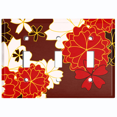 Patterned 3 - Gang Toggle Light Switch Standard Wall Plate