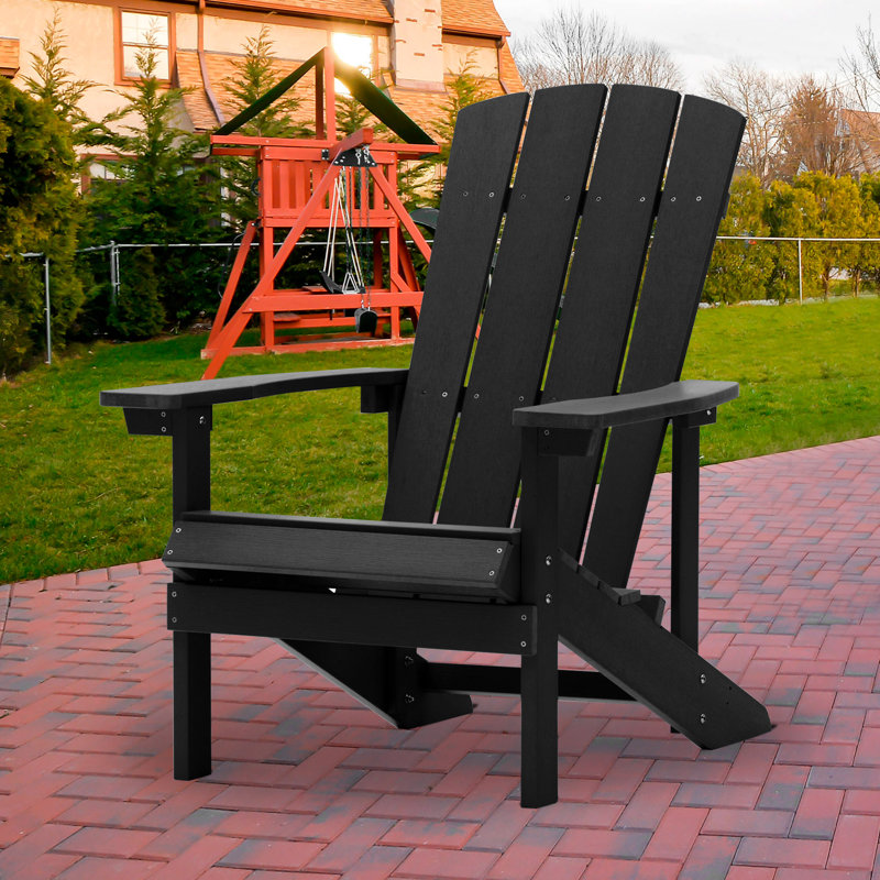 Chaise Adirondack en plastique Yonds, Noir