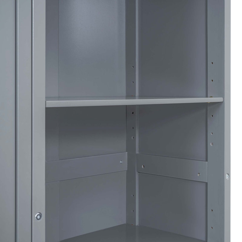 Grand lit escamotable mural avec tablettes, Gris