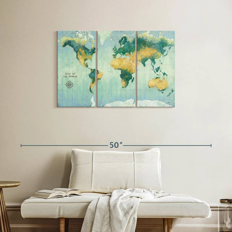 Aliaz Earth Map, 24" H x 38" W
