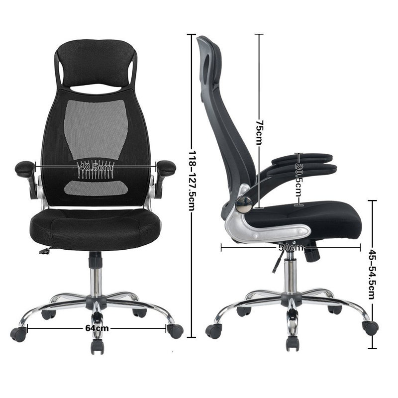 Neapolis Mesh Office Chair with Headrest, Black
