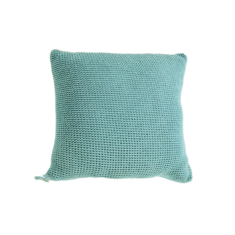 Turquoise Crocheted Toss Pillow 20"x20", Turquoise