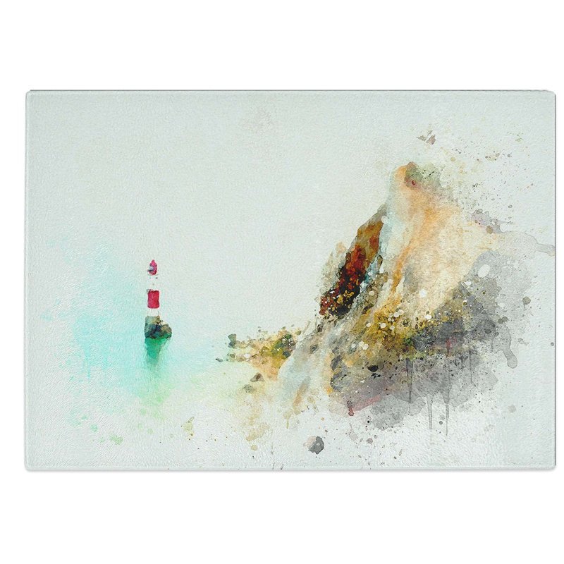 Glass Lighthouse by The Coast in Abstract Chopping Board, 39 cm W x 28.5 cm L