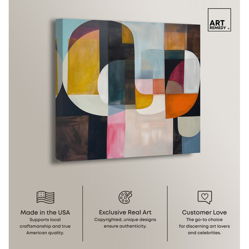 Colorful Abstract Canvas Wall Art in Multicolor, 20" x 20"
