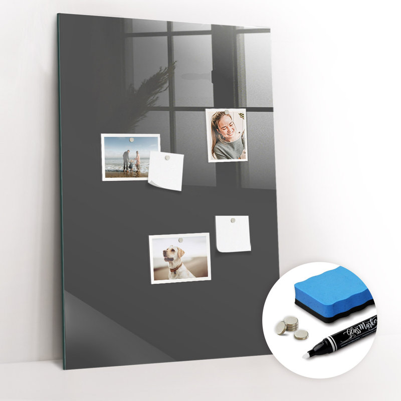 Magnetic Glass Dry Erase Board, Grey