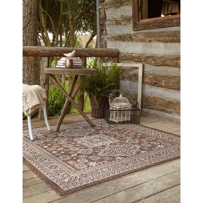 Outdoor Chand Rug Brown Color, Square 7'10"