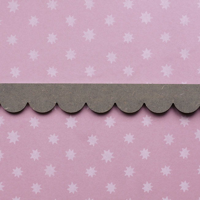Medium Decorative Scallop Design Trim - 95 x 5cm -Edging MDF Wood (Moisture Resistant) - Dado Moulding for DIY, Natural