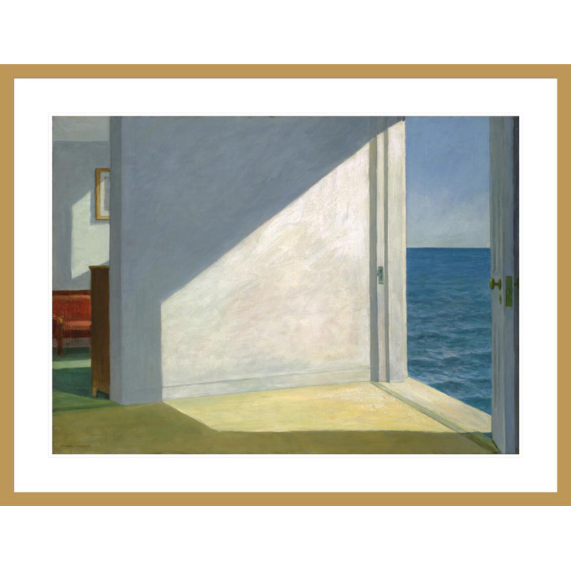 "Chambres par la mer" par Edward Hopper - impression giclée encadrée, H 32,13 po x l 41,5 po