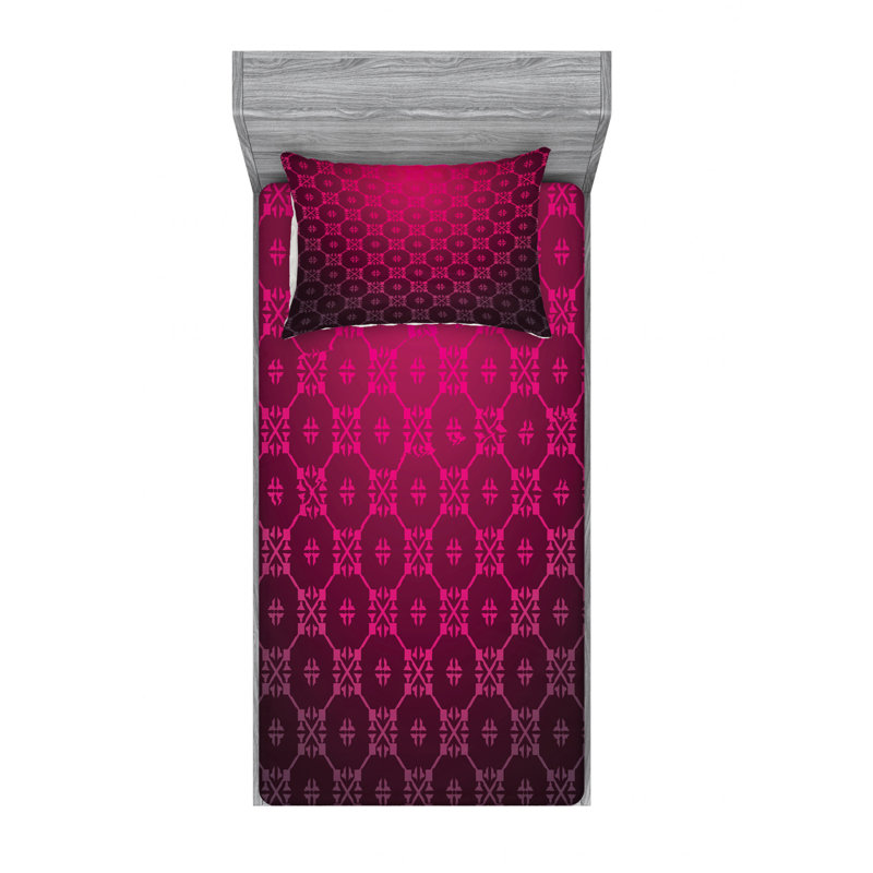 Ensemble de draps argyle à motif d’âge, Ensemble de draps pour lit simple TG avec 1 taie d