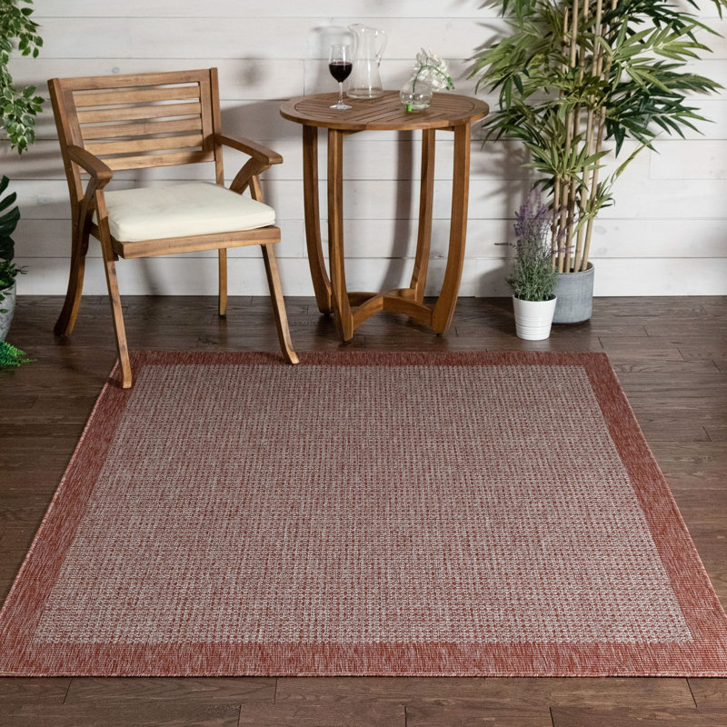 Tapis corail tissé à plat à l'intérieur et à l'extérieur Well Medoven, Rectangle 3 pi 11 po x 5 pi 3 po