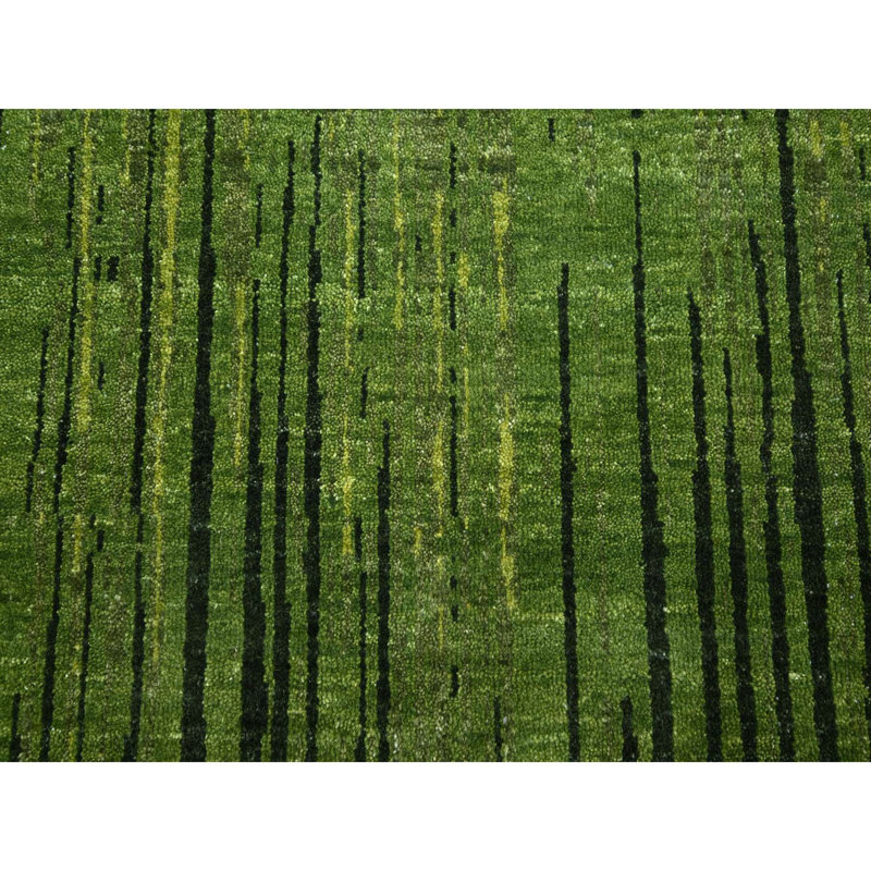 Tapis surdimensionné vert en laine noué à la main 12 pi 2 po x 15 pi D68E92DD18D64836B232B64D7410B6D2