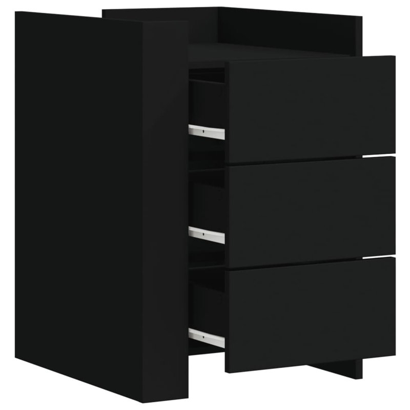 Rafaele 45cm W Manufactured Wood Bedside Table, Black