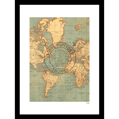 Fairchild Paris FASHION VINTAGE WORLD MAP - 14"x18" Framed Print