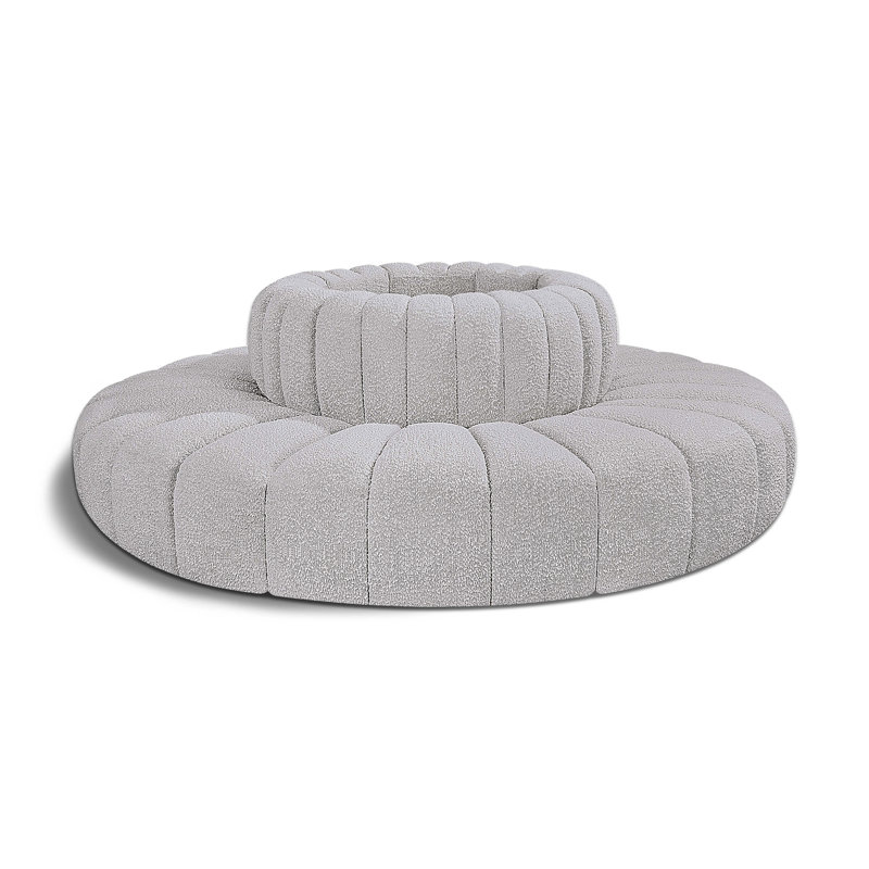 Canapé et méridienne rembourrés Hite, Tissu gris bouclé