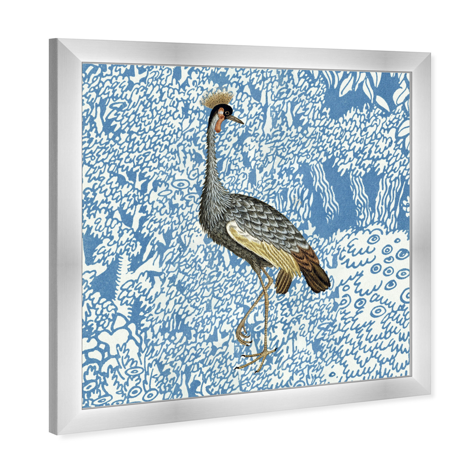 Bird Pose 2 Print by Oliver Gal, Silver, 26" H x 26" W x 0.5" D