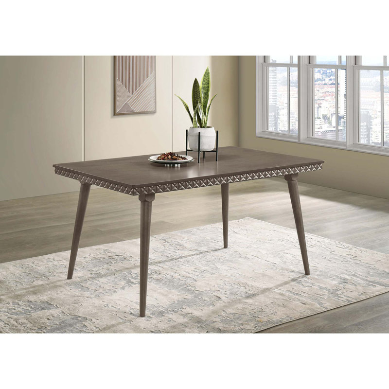 Table de salle à manger rectangulaire en bois brun foncé