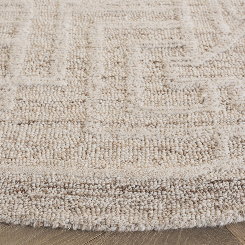Lanny Hand Tufted Wool Pile Southwestern Rug, Round 6'