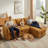 90.9'' L-Shaped Pull-Out Sofa Bed with Storage-624163996