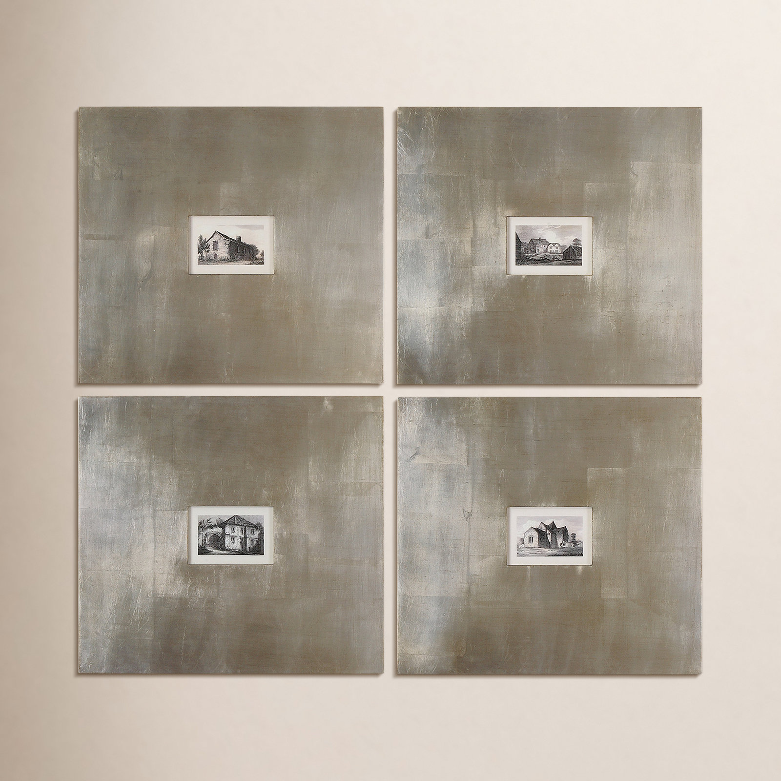 Historical Buildings 4-Piece Print Set