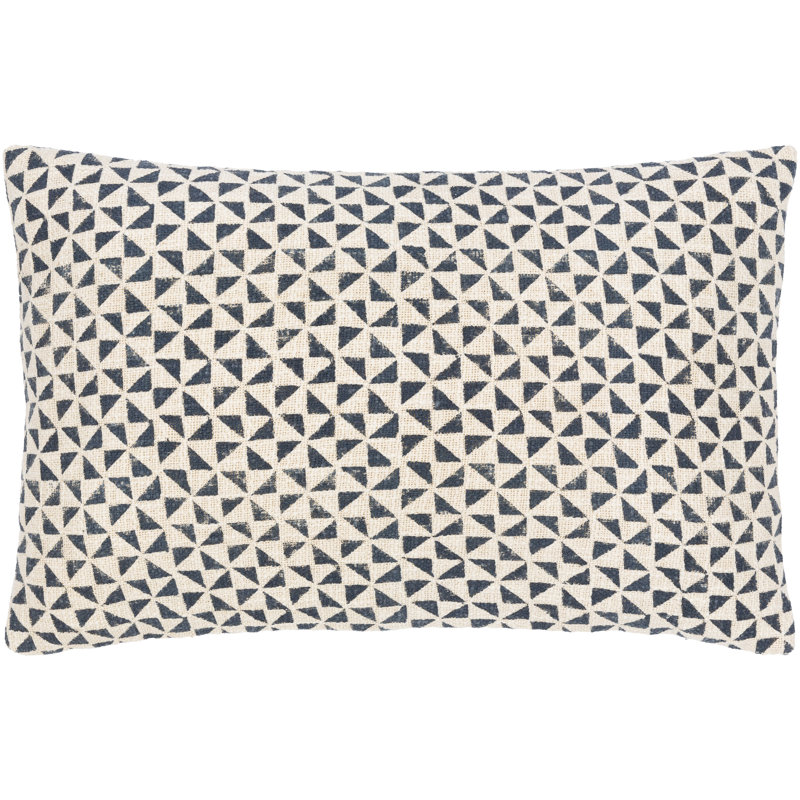 Zetta Geometric Cotton Reversible Throw Pillow, Pillow Cover Only - No Insert, Beige/Denim