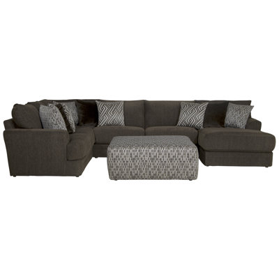 Michele 3 - Piece Upholstered Sectional with 9 Accent Pillows and 1 Cocktail Ottoman Included