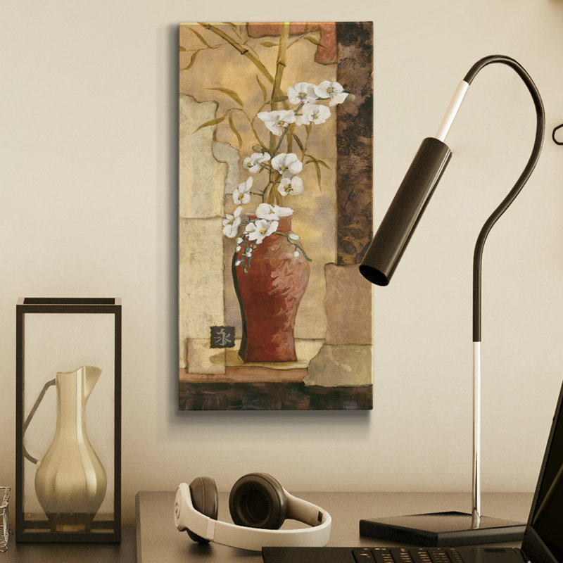 Mandarine I - peinture sur toile tendue, H 16 po x l 8 po x P 1 po