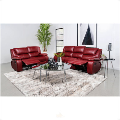 Red 2-Piece Reclining Sofa Set