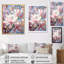 Reproduction d'art sur toile florale, rose et bleu-91348003-91348008