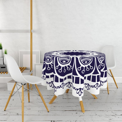 Elegant Round Tablecloth, 100% Polyester, 63.0 inches Diameter | 3D Printed Design, Machine Washable at 86°F | Perfect for Dining Room, Weddings & Special Occasions, Durable and Stylish Decoration